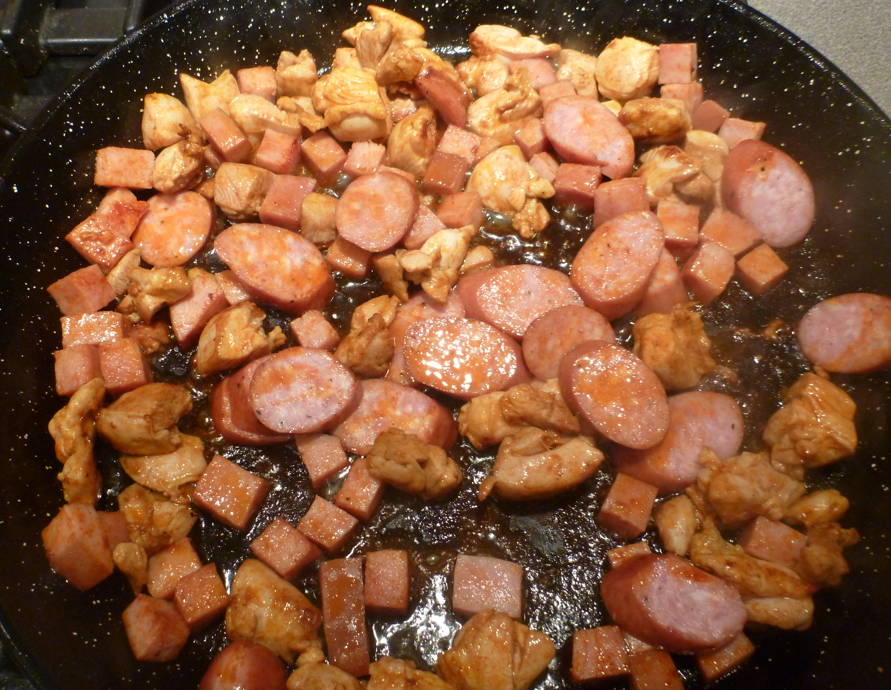 Chicken, Ham, and Sausage Paella